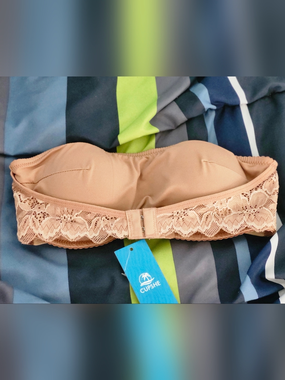 Cupshe Tan Lace Bandeau Bra Size Small NWT